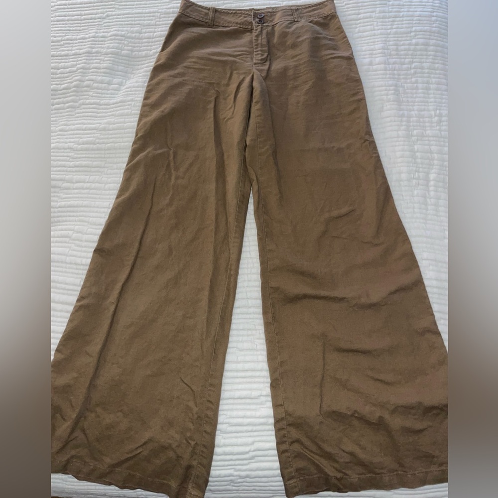 J.Crew Brown cotton/linen pants